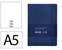 Cuaderno con gomilla Antartik notes tapa blanda A5 hojas lisas azul marino 80 hojas 80 g