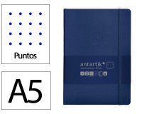 Cuaderno con gomilla Antartik notes tapa blanda A5 hojas puntos azul marino 80 hojas 80 g