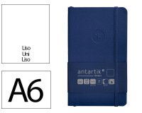 Cuaderno con gomilla Antartik notes tapa blanda A6 hojas lisas azul marino 100 hojas 80 g