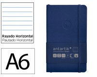 Cuaderno con gomilla Antartik notes tapa blanda A6 rayas azul marino 100 hojas 80 g