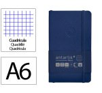 Cuaderno con gomilla Antartik notes tapa blanda A6 cuadricula azul marino 100 hojas 80 g