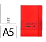 Cuaderno con gomilla Antartik notes tapa blanda A5 hojas lisas rojo 80 hojas 80 g