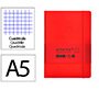 Cuaderno con gomilla Antartik notes tapa blanda A5 hojas cuadricula rojo 80 hojas 80 g