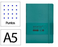 Cuaderno con gomilla Antartik notes tapa blanda A5 hojas puntos verde aguamarina 80 hojas 80 g