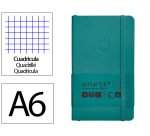 Cuaderno con gomilla Antartik notes tapa blanda A6 cuadricula verde aguamarina 100 hojas 80 g