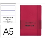 Cuaderno con gomilla antartik notes tapa blanda a5 hojas rayas burdeos 80 hojas 80 gr