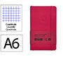 Cuaderno con gomilla antartik notes tapa blanda A6 cuadricula burdeos 100 hojas 80 g
