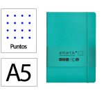 Cuaderno con gomilla Antartik notes tapa blanda A5 hojas puntos turquesa 80 hojas 80 g