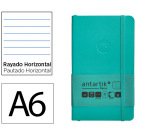 Cuaderno con gomilla Antartik notes tapa blanda A6 rayas turquesa 100 hojas 80 g