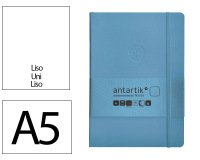 Cuaderno con gomilla Antartik notes tapa blanda A5 hojas lisas azul claro 80 hojas 80 g