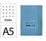 Cuaderno con gomilla Antartik notes tapa blanda A5 hojas puntos azul claro 80 hojas 80 g