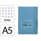 Cuaderno con gomilla antartik notes tapa blanda a5 hojas puntos azul claro 80 hojas 80 gr fsc