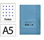 Cuaderno con gomilla Antartik notes tapa blanda A5 hojas puntos azul claro 80 hojas 80 g