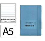 Cuaderno con gomilla Antartik notes tapa blanda A5 hojas rayas azul claro 80 hojas 80 g