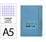 Cuaderno con gomilla Antartik notes tapa blanda A5 hojas cuadricula azul claro 80 hojas 80 g