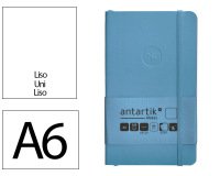 Cuaderno con gomilla Antartik notes tapa blanda A6 hojas lisas azul claro 100 hojas 80 g