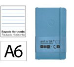 Cuaderno con gomilla Antartik notes tapa blanda A6 rayas azul claro 100 hojas 80 g