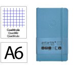 Cuaderno con gomilla Antartik notes tapa blanda A6 cuadricula azul claro 100 hojas 80 g