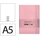 Cuaderno con gomilla Antartik notes tapa blanda A5 hojas lisas rosa pastel 80 hojas 80 g