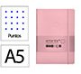 Cuaderno con gomilla Antartik notes tapa blanda A5 hojas puntos rosa pastel 80 hojas 80 g