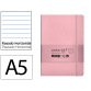 Cuaderno con gomilla antartik notes tapa blanda a5 hojas rayas rosa pastel 80 hojas 80 gr fsc