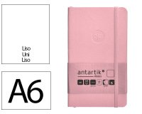 Cuaderno con gomilla Antartik notes tapa blanda A6 hojas lisas rosa pastel 100 hojas 80 g