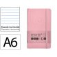 Cuaderno con gomilla antartik notes tapa blanda a6 rayas rosa pastel 100 hojas 80 gr fsc