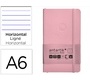 Cuaderno con gomilla Antartik notes tapa blanda A6 rayas rosa pastel 100 hojas 80 g