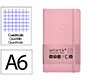 Cuaderno con gomilla Antartik notes tapa blanda A6 cuadricula rosa pastel 100 hojas 80 g