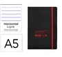 Cuaderno con gomilla Antartik notes tapa blanda A5 hojas rayas negro y rojo 80 hojas 80 g