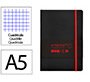Cuaderno con gomilla Antartik notes tapa blanda A5 hojas cuadricula negro y rojo 80 hojas 80 g