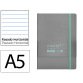 Cuaderno con gomilla antartik notes tapa blanda a5 hojas rayas gris y turquesa 80 hojas 80 gr fsc