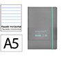 Cuaderno con gomilla Antartik notes tapa blanda a5 hojas rayas gris y turquesa 80 hojas 80 g