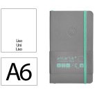 Cuaderno con gomilla Antartik notes tapa blanda A6 hojas lisas gris y turquesa 100 hojas 80 g