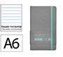 Cuaderno con gomilla Antartik notes tapa blanda A6 rayas gris y turquesa 100 hojas 80 g
