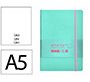 Cuaderno con gomilla Antartik notes tapa blanda A5 hojas lisas rosa y turquesa 80 hojas 80 g