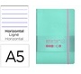 Cuaderno con gomilla antartik notes tapa blanda A5 hojas rayas rosa y turquesa 80 hojas 80 g