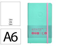 Cuaderno con gomilla antartik notes tapa blanda A6 hojas lisas rosa y turquesa 100 hojas 80 g