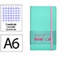 Cuaderno con gomilla antartik notes tapa blanda A6 cuadricula rosa y turquesa 100 hojas 80 g