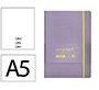 Cuaderno con gomilla antartik notes tapa blanda a5 hojas lisas morado y amarillo 80 hojas 80 gr