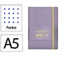 Cuaderno con gomilla antartik notes tapa blanda A5 hojas puntos morado y amarillo 80 hojas 80 g