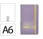 Cuaderno con gomilla antartik notes tapa blanda A6 hojas lisas morado y amarillo 100 hojas 80 g