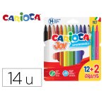 Rotulador carioca joy estuche de 12 unidades colores surtidos + 2 gratis