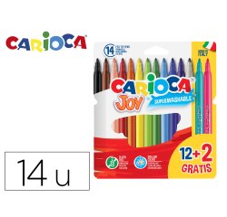 Rotulador carioca joy estuche de 12 unidades colores surtidos + 2 gratis