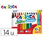 Rotulador carioca jumbo punta gruesa estuche de 12 unidades colores surtidos + 2 gratis