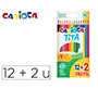 Lapices de colores carioca tita hexagonal 12 unidades colores surtidos + 2 gratis