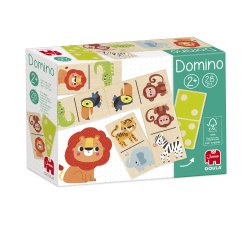 Juego goula jumbo domino madera selva 28 piezas