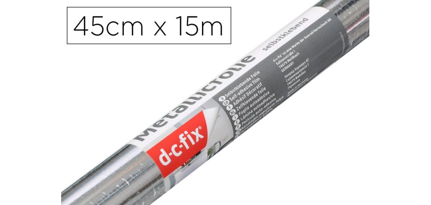Rollo adhesivo d-c-fix plata brillo ancho 45 cm largo 15 mt