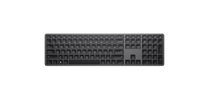 Teclado hp 975 dual inalambrico bluetooth 5.0 retroiluminacion usb-c color gris