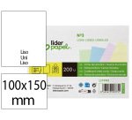Tarjeta liderpapel para estudiar lisa cartulina de colores 170gr 100x150mm paquete de 200 unidades
